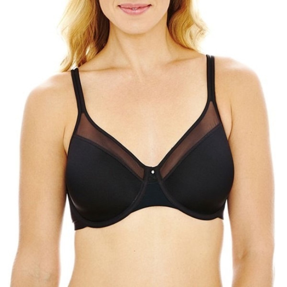 NWOT Bali 38D 1 Smooth U Light Convertible Full-Coverage Bra 3439 Black 109792